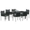 vidaXL Garten Essgruppe 7 pcs Schwarz und Grau PE-Rattan