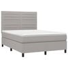 vidaXL Boxspringbett mit Matratze Hellgrau 140x200 cm Stoff