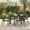 vidaXL Garten Essgruppe 5 pcs Braun und Schwarz PE-Rattan