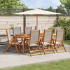 vidaXL Gartenst&uuml;hle 8 Stk. Klappbar Massivholz Akazie und Textilene
