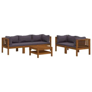 vidaXL 6-tlg. Garten-Lounge-Set mit Auflage Massivholz Akazie
