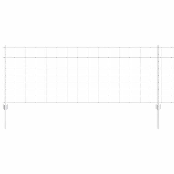vidaXL Zaun mit Pfosten Silber 0,8 x 50 m Stahl
