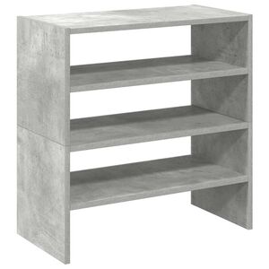 vidaXL Schuhregale 2 Stk. Stapelbar Betongrau 60x30x30,5 cm
