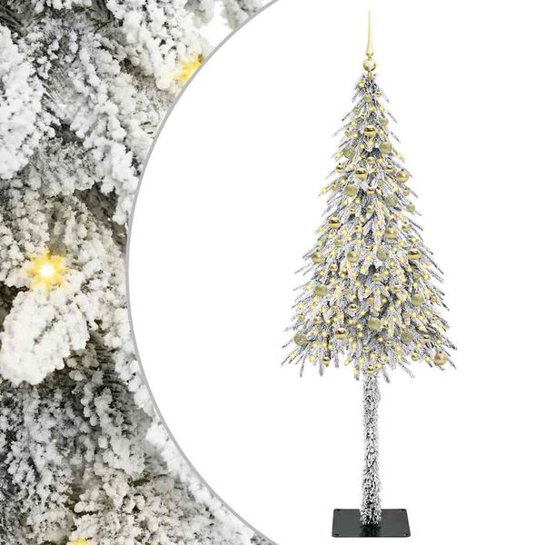 vidaXL Weihnachtsbaum mit 300 LEDs Wei&szlig; 210 cm PE und Stahl