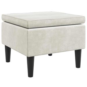 vidaXL Hocker mit Holzbeinen Cremefarbener Samt