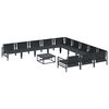vidaXL Gartensofa-set mit Kissen 12 pcs Schwarz Stahl