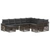 vidaXL Gartensofa-set 11 stk. Grau Poly-Rattan