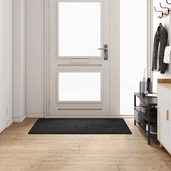 vidaXL Teppichl&auml;ufer Schwarz 80 x 150 cm 100% Polypropylen Tuft