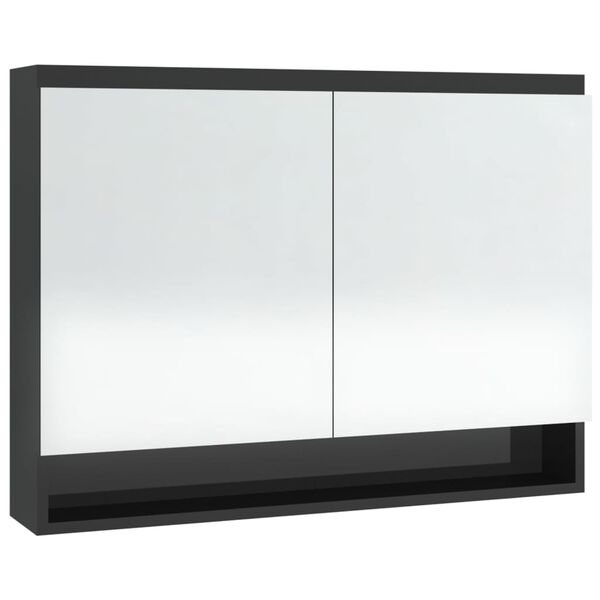 vidaXL Spiegelschrank f&uuml;rs Bad 80x15x60 cm Gl&auml;nzend Schwarz