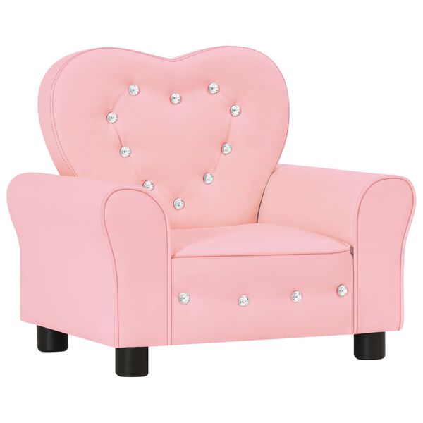 vidaXL Kindersofa Rosa Kunstleder