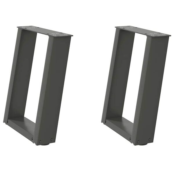 vidaXL Couchtischbeine U-Form 2 Stk. Anthrazit 28x(42-43) cm Stahl
