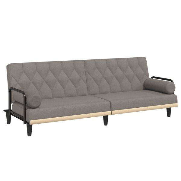 vidaXL Schlafsofa mit Armlehnen Taupe Stoff