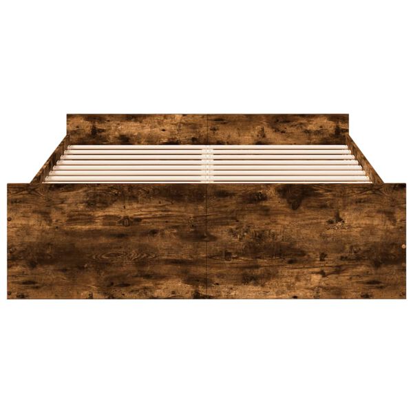 vidaXL Bettgestell mit Schubladen R&auml;uchereiche 120x190cm Holzwerkstoff