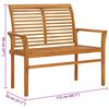 vidaXL Gartenbank mit Cremeweißer Auflage 112 cm Massivholz Teak