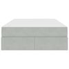 vidaXL Aufbewahrungsbett mit Matratze Hellgrau 120 x 190 cm Samt