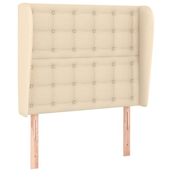 vidaXL Kopfteil mit Ohren Creme 83x23x118/128 cm Stoff