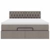 vidaXL Ottomanische Bett mit Matratze & LEDs Taupe 140x190 cm Stoff