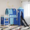 vidaXL Kinderloftbett Wei&szlig; und Blau 74,5 x 190 cm Metall