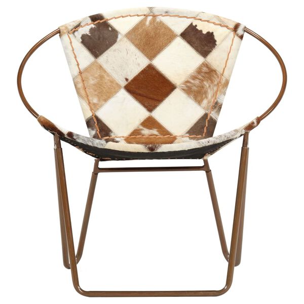 vidaXL Sessel Rautenmuster Braun Echtleder