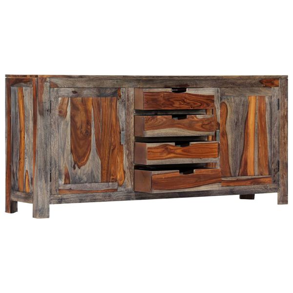vidaXL Sideboard Grau 160x40x75 cm Massivholz Akazie