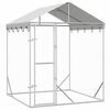 vidaXL Outdoor-Hundezwinger mit Dach Silber 2x2x2,5 m Verzinkter Stahl