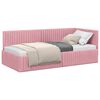 vidaXL Eckbettgestell mit Kopfteil Rosa 90 cm x 190 cm Samt