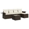 vidaXL 6-tlg. Garten-Sofagarnitur mit Kissen Braun Poly Rattan