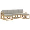 vidaXL Outdoor-Sofagarnitur 6 stk. Wei&szlig; und Hellgrau