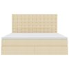vidaXL Bett mit Stauraum und LED mit LED Creme 180 x 200 cm Polyester