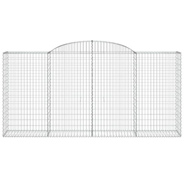 vidaXL Gabionen mit Hochbogen 11 Stk 300x50x140/160cm Verzinktes Eisen