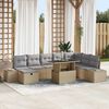 vidaXL Garten-Sofa-Set 11 pcs Beige Poly Rattan