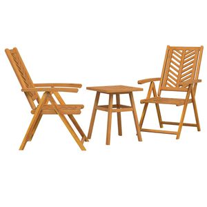 vidaXL Garten Essgruppe 3 stk. Braun Massivholz Akazie