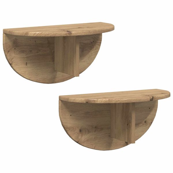 vidaXL Wandregal 2 pcs Artisan-Eiche 48 x 24 x 24 cm Holzwerkstoff