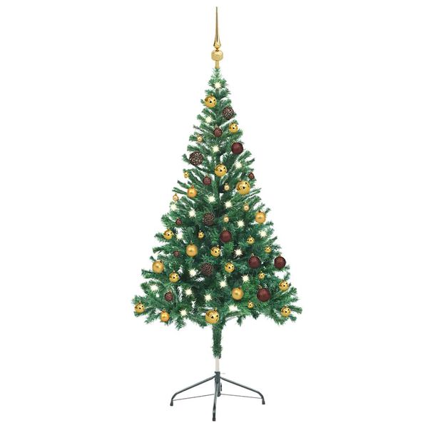 vidaXL K&uuml;nstlicher Weihnachtsbaum Beleuchtung Kugeln 150cm 380 Zweige
