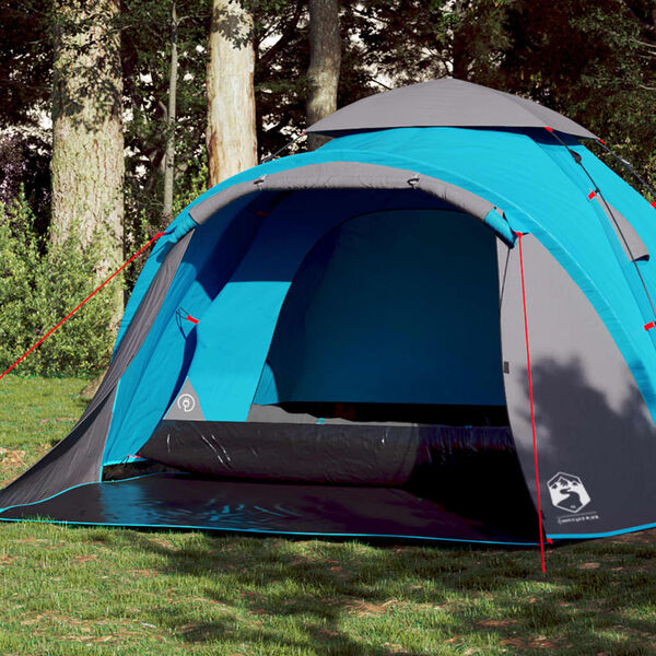 vidaXL Kuppel-Campingzelt 3 Personen Blau Quick Release