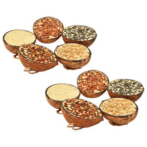 vidaXL Vogelfutter Gef&uuml;llte Kokosnussh&auml;lften 10 Stk. 290 g