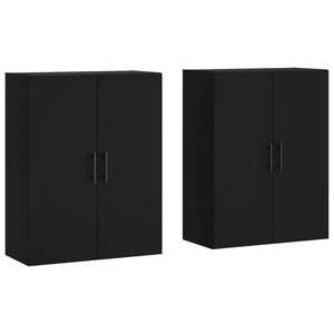 vidaXL Wandschr&auml;nke 2 Stk. Schwarz 69,5x34x90 cm