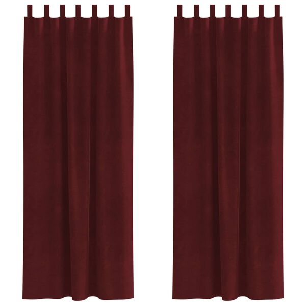 vidaXL Verdunkelungsvorh&auml;nge 2 pcs Weinrot 140 x 225 cm Samt