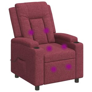 vidaXL Massagesessel mit Liegefunktion Weinrot 75 x 95 x 100 cm Stoff