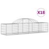 vidaXL Gabionen mit Hochbogen 18 Stk. 200x50x40/60 cm Verzinktes Eisen