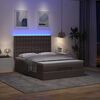 vidaXL Ottoman-Bett mit Matratze & LEDs Dunkelbraun 140x190 cm Stoff