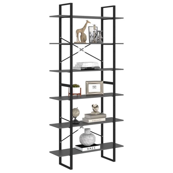 vidaXL Hochschrank Grau 100x30x210 cm Holzwerkstoff