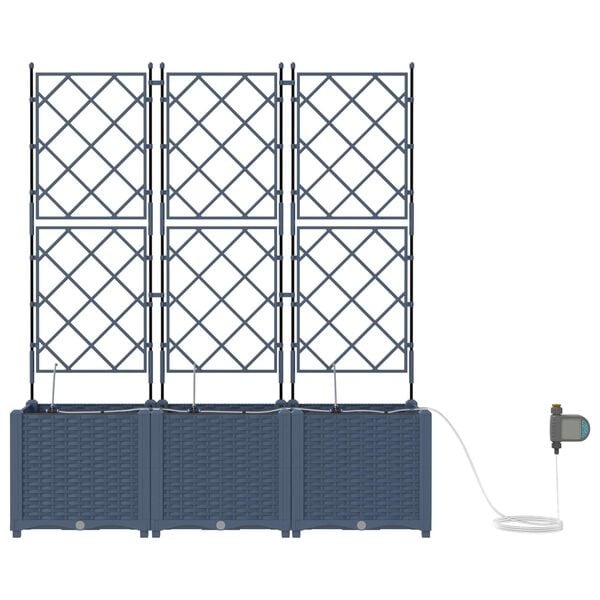 vidaXL Garten-Pflanzgef&auml;&szlig; 2 pcs Grau 80 x 40 x 143 cm Stahl