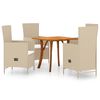 vidaXL 5-tlg. Garten-Essgruppe Beige
