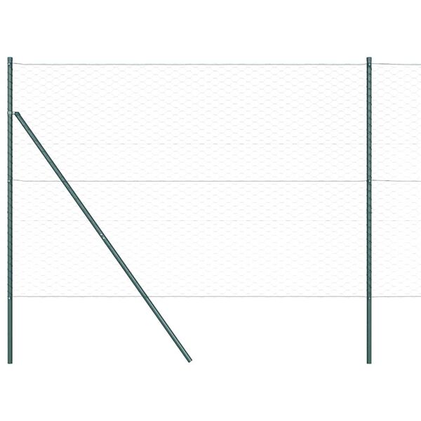 vidaXL Zaunpfosten Gr&uuml;n 100 x 1,5 m (50 mm Maschenweite) Stahl und PVC