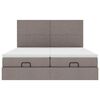 vidaXL Ottoman-Bett mit Matratzen Taupe 200x200 cm Stoff