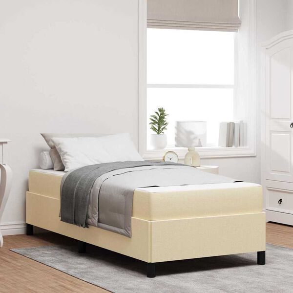 vidaXL Boxspringbett Creme 80 x 200 cm Stoff