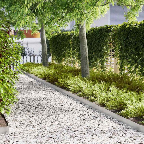 vidaXL Raseneinfassung 30 pcs Silber 100 x 0,05 x 20 cm Edelstahl