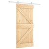 vidaXL Schiebet&uuml;r Nat&uuml;rlich und Wei&szlig; 95 x 210 cm Massivkiefer