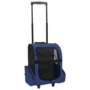 vidaXL Trolley f&uuml;r Haustiere 3-in-1 Faltbar Blau